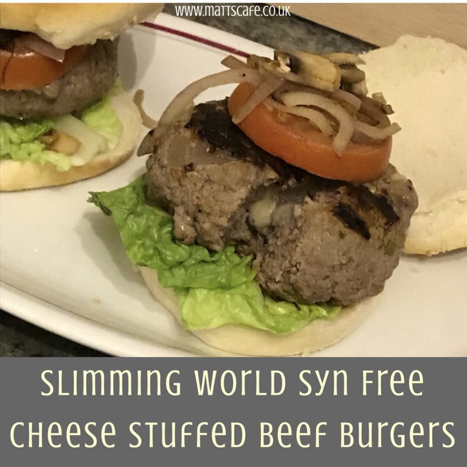 Slimming World Syn Free Cheese Stuffed Beef Burgers