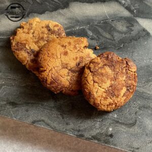 Chocolate Peanut butter cookie on a chopping board