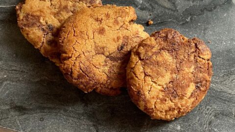 Chocolate Peanut butter cookie on a chopping board