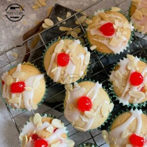 Cherry and almond Bakewell cupcakes Recipe