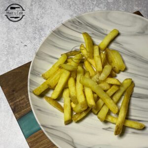 Air Fryer Frozen Chip Recipe - air fried chips on a plate