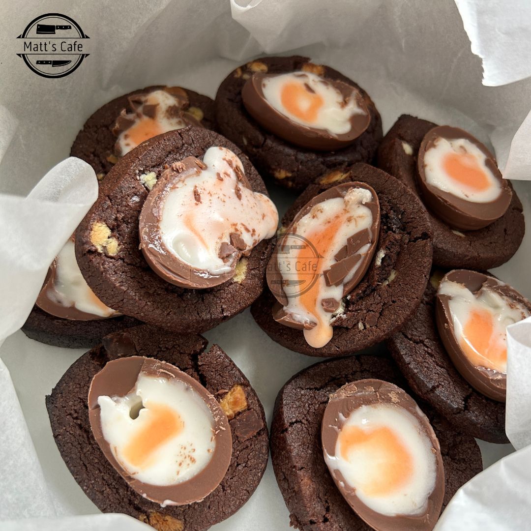 Cadbury Creme Egg Chocolate Brownie Cookies